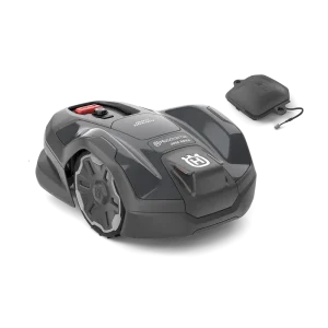 Husqvarna Automower AM305E NERA robotic lawn mower with wire-free boundary technology for small to medium gardens
