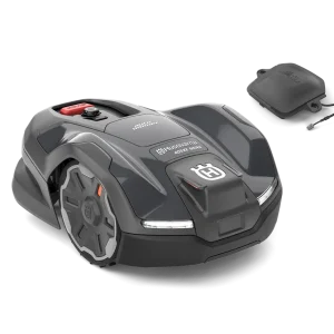 Husqvarna Automower AM405XE NERA robotic lawn mower with plug-in kit and advanced cutting performance